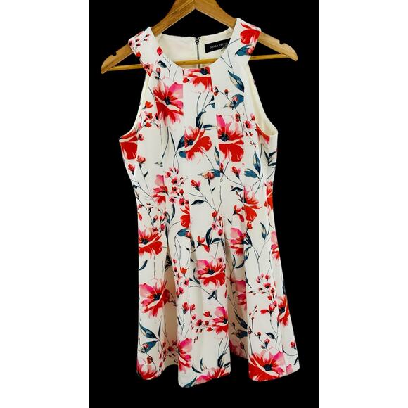 Ivanka Trump Floral Print Scuba‎ Crepe Fit-And-Flare Dress Women's Size 8** - Picture 1 of 10
